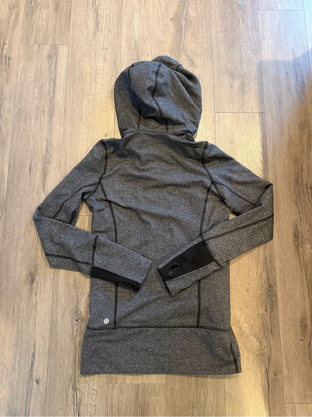 lululemon athletica Gray Hooded Zip-Up Jacket with Black Accents